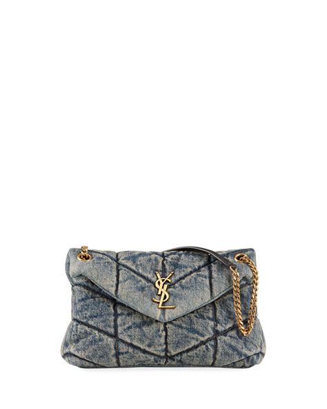 ysl quilted denim bag